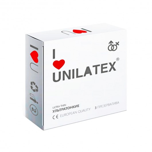 Ультратонкие презервативы Unilatex Ultra Thin - 3 шт. - Unilatex - купить с доставкой во Владикавказе