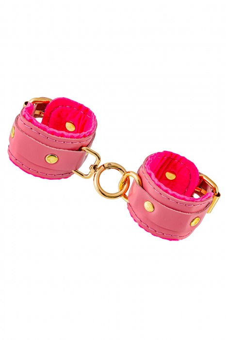 Розовые двуслойные кожаные оковы - Pecado - купить с доставкой во Владикавказе