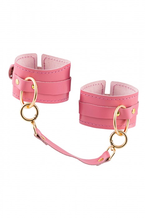 Розовые однослойные кожаные оковы - Pecado - купить с доставкой во Владикавказе