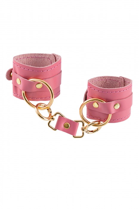 Розовые однослойные кожаные наручники - Pecado - купить с доставкой во Владикавказе