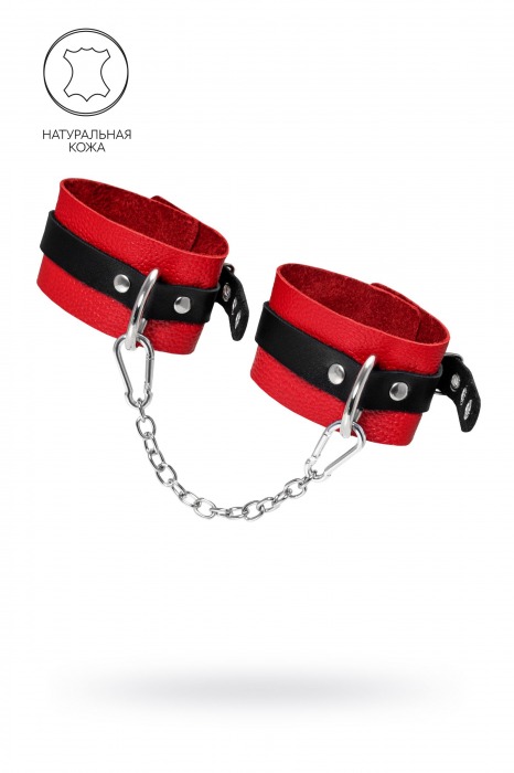 Красно-черные мягкие оковы с одним ремешком и люверсами - Pecado - купить с доставкой во Владикавказе