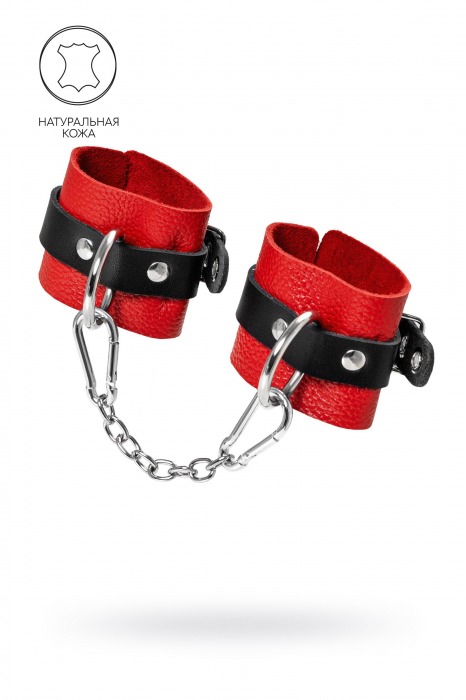 Красно-черные мягкие наручники с одним ремешком с люверсами - Pecado - купить с доставкой во Владикавказе