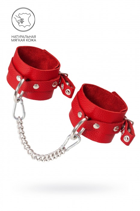 Красные мягкие кожаные оковы с люверсами - Pecado - купить с доставкой во Владикавказе