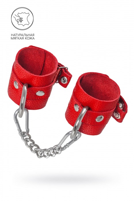 Красные мягкие кожаные наручники с люверсами - Pecado - купить с доставкой во Владикавказе
