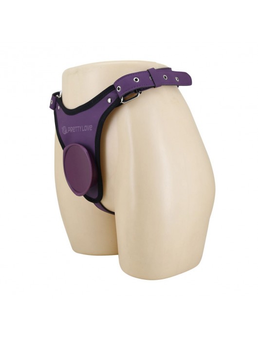Фиолетовые трусики харнесс с платформой Caludio III - Baile - купить с доставкой во Владикавказе