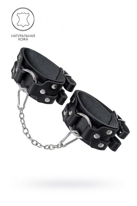 Черные кожаные оковы с двумя ремешками - Pecado - купить с доставкой во Владикавказе