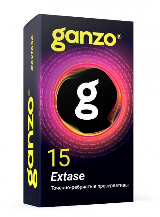 Презервативы анатомической формы с точечной и ребристой структурой Ganzo Extase - 15 шт. - Ganzo - купить с доставкой во Владикавказе