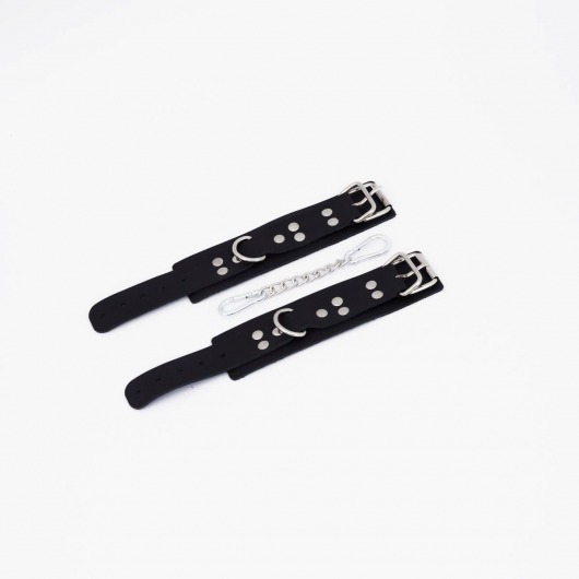 Черные кожаные наручники с регулируемыми ремешками - Crazy Handmade - купить с доставкой во Владикавказе