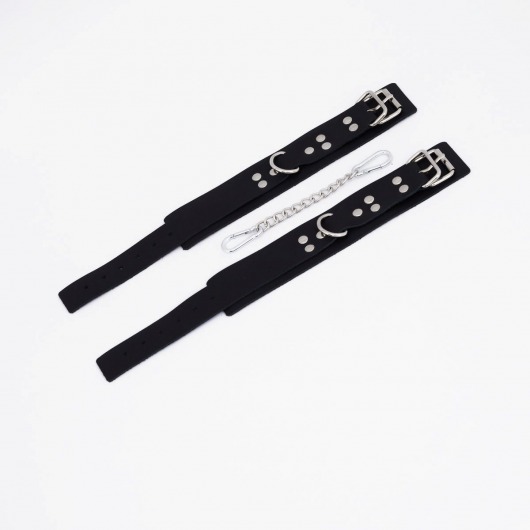 Черные кожаные оковы с регулируемыми ремешками - Crazy Handmade - купить с доставкой во Владикавказе