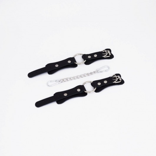 Черные кожаные наручники с кольцом - Crazy Handmade - купить с доставкой во Владикавказе