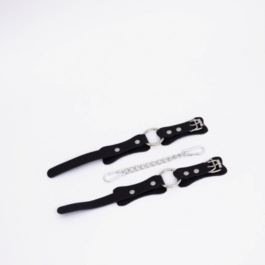 Черные кожаные оковы с кольцом - Crazy Handmade - купить с доставкой во Владикавказе