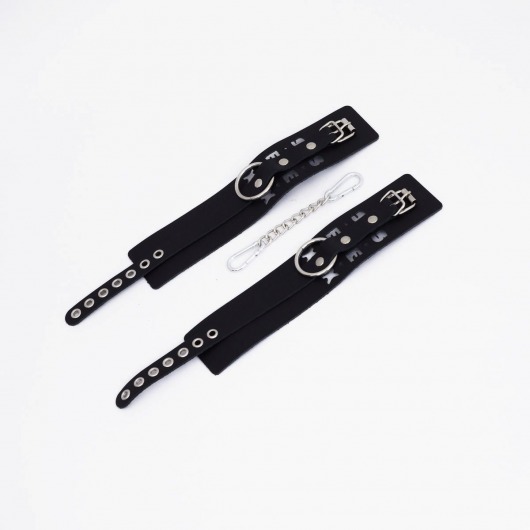 Черные кожаные оковы Sex - Crazy Handmade - купить с доставкой во Владикавказе