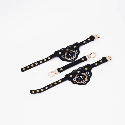 Черные оковы с золотистой фурнитурой - Crazy Handmade - купить с доставкой во Владикавказе