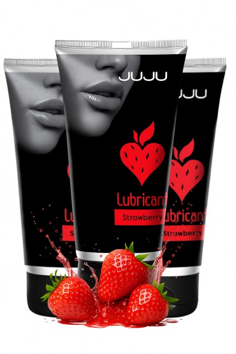 Набор из 3 съедобных лубрикантов JUJU со вкусом клубники - JuJu - купить с доставкой во Владикавказе