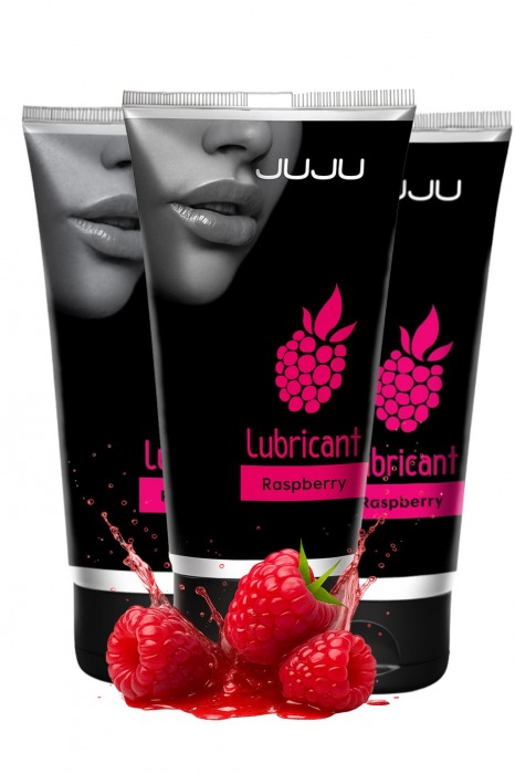Набор из 3 съедобных лубрикантов JUJU со вкусом малины - JuJu - купить с доставкой во Владикавказе