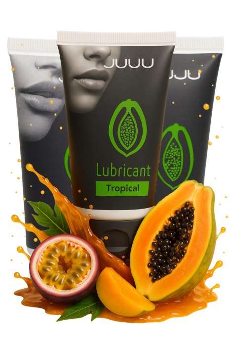 Набор из 3 съедобных лубрикантов JUJU со вкусом тропических фруктов - JuJu - купить с доставкой во Владикавказе