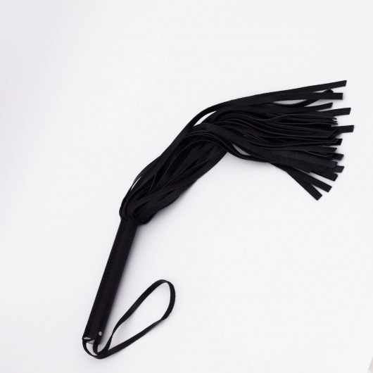 Черный кожаный флоггер - 45 см. - Crazy Handmade - купить с доставкой во Владикавказе