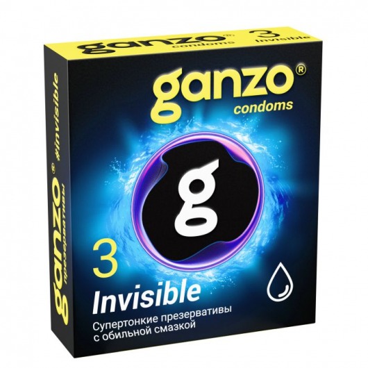 Супертонкие презервативы Ganzo Invisible - 3 шт. - Ganzo - купить с доставкой во Владикавказе