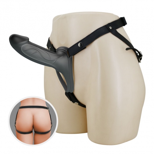 Черный полый мужской страпон London - 16,8 см. - Baile - купить с доставкой во Владикавказе