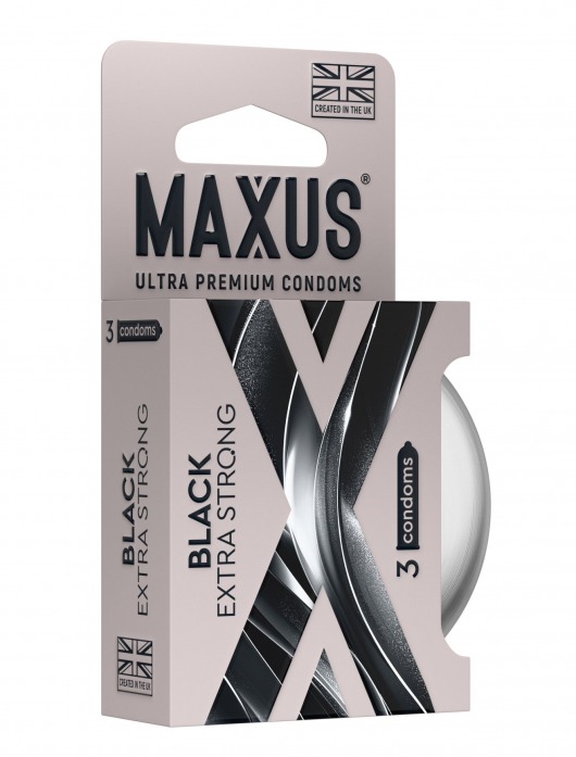 Черные утолщенные презервативы MAXUS Extra Strong с железным кейсом - 3 шт. - Maxus - купить с доставкой во Владикавказе