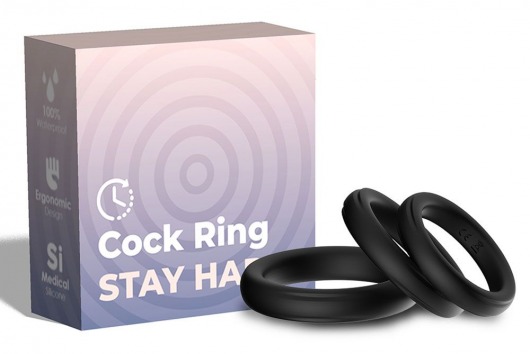 Набор из 3 черных эрекционных колец Stay Hard - Boys of Toys - во Владикавказе купить с доставкой