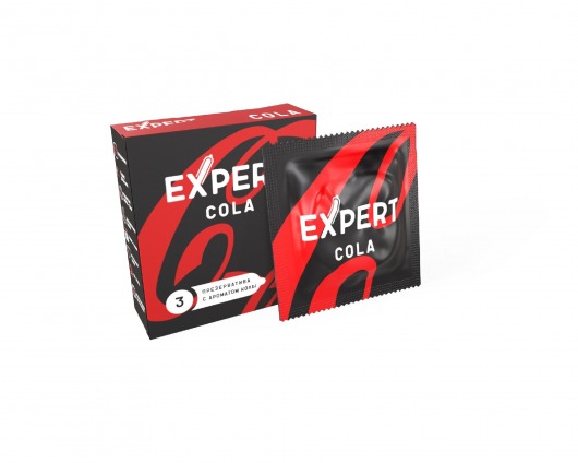 Презервативы с ароматом колы Expert Cola - 3 шт. - Expert - купить с доставкой во Владикавказе