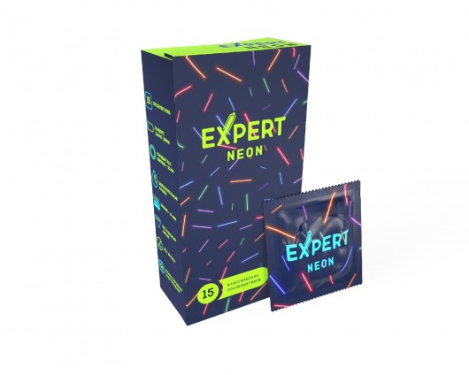 Светящиеся в темноте презервативы Expert Neon - 15 шт. - Expert - купить с доставкой во Владикавказе