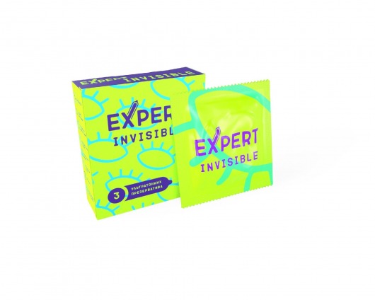 Ультратонкие презервативы Expert Invisible - 3 шт. - Expert - купить с доставкой во Владикавказе