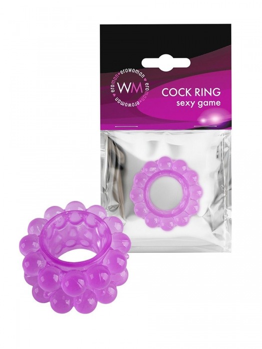 Лиловое эрекционное кольцо с 2 рядами стимулирующих шариков - Erowoman-Eroman - во Владикавказе купить с доставкой