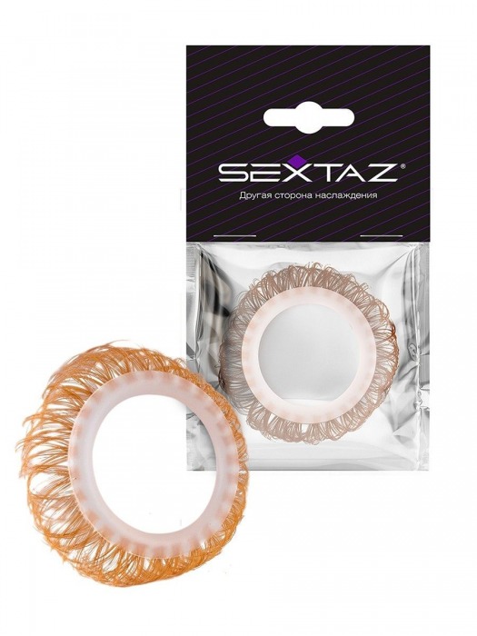 Эрекционное кольцо с бежевыми «ресничками» - Sextaz - во Владикавказе купить с доставкой