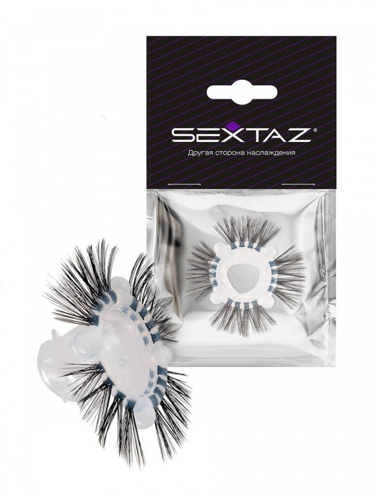 Эластичное эрекционное кольцо с черными «ресничками» - Sextaz - во Владикавказе купить с доставкой