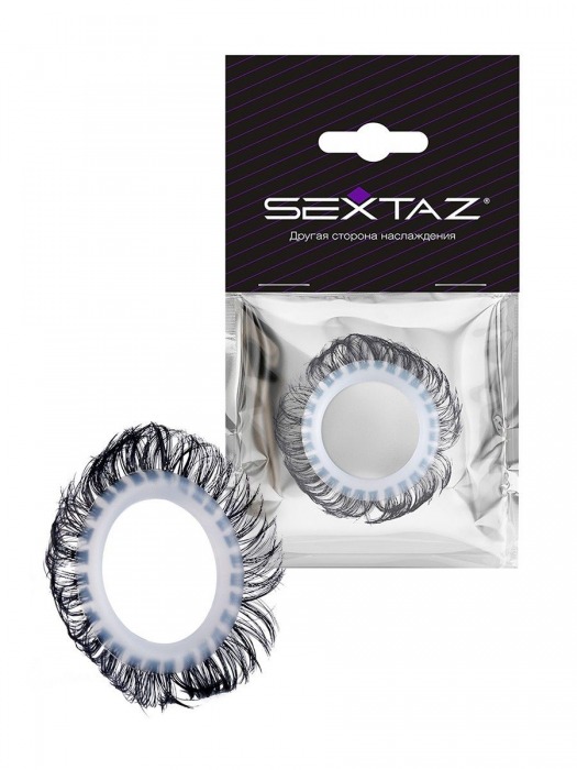 Эластичное эрекционное колечко с черными «ресничками» - Sextaz - во Владикавказе купить с доставкой