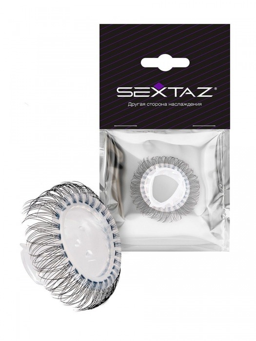 Эластичное эрекционное кольцо с длинными черными «ресничками» - Sextaz - во Владикавказе купить с доставкой