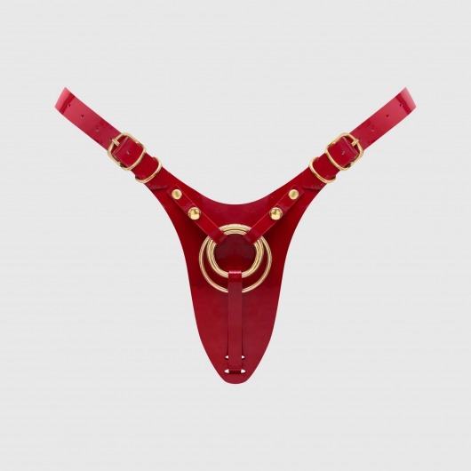 Красный пояс для фиксации насадок Strap-On-Me Leatherette Harness Fabulous - Strap-on-me - купить с доставкой во Владикавказе
