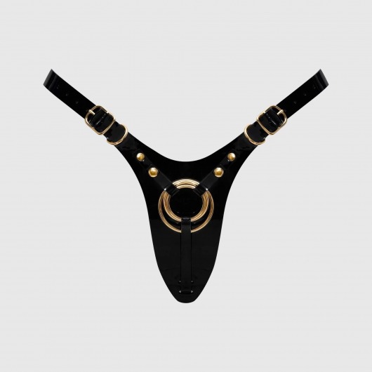 Черный пояс для фиксации насадок Strap-On-Me Leatherette Harness Fabulous - Strap-on-me - купить с доставкой во Владикавказе