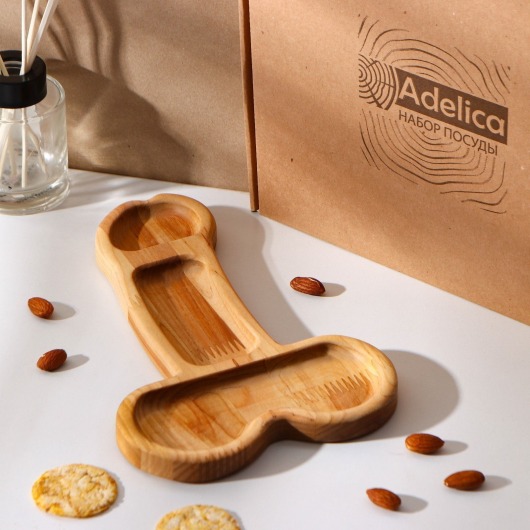 Деревянное блюдо для подачи в форме члена (25 х 16,5 х 1,7 см) - Сима-Ленд - купить с доставкой во Владикавказе