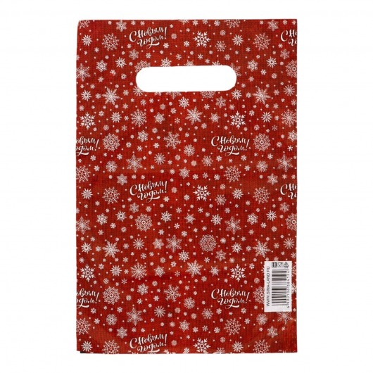 Красный подарочный новогодний пакет с вырубной ручкой (20х30 см) - Сима-Ленд - купить с доставкой во Владикавказе