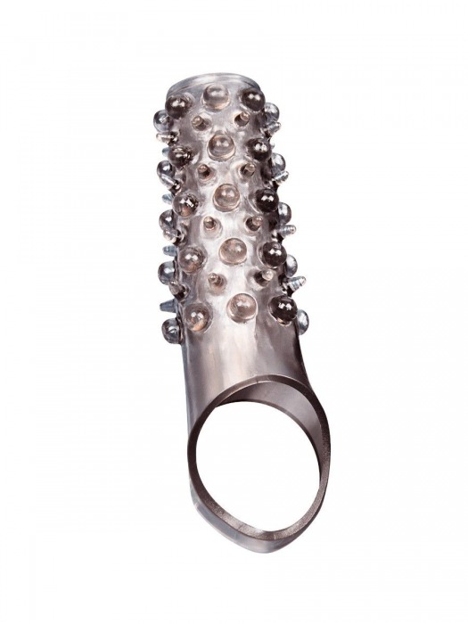 Дымчатая насадка на пенис с шипами и выпуклостями - 12 см. - Sex Expert - во Владикавказе купить с доставкой