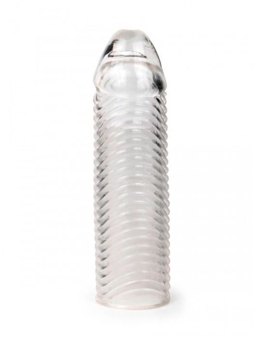 Прозрачная закрытая насадка на пенис с ребрышками - 16 см. - Sex Expert - во Владикавказе купить с доставкой