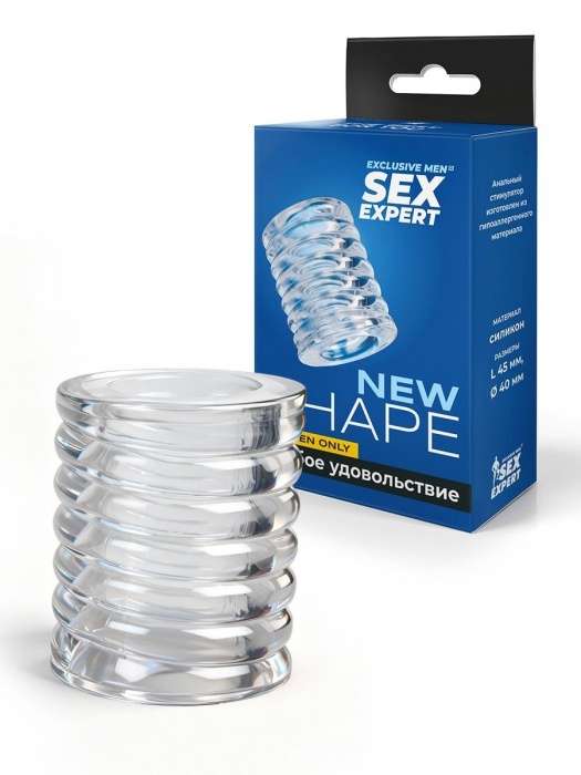 Прозрачная сквозная насадка на пенис с ребрышками - Sex Expert - во Владикавказе купить с доставкой