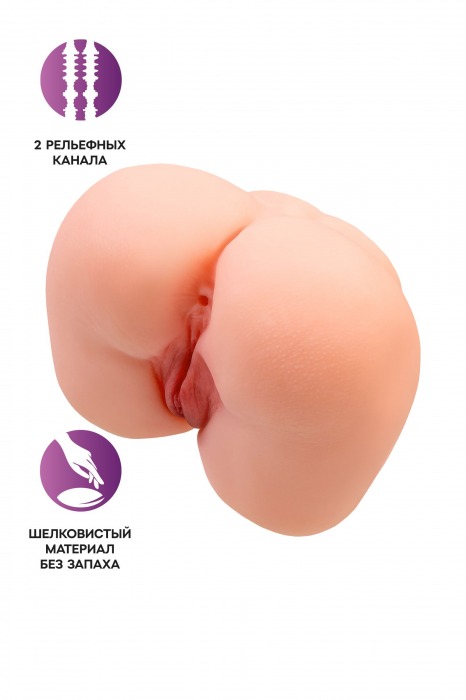Реалистичный мастурбатор-попка с 2 любовными входами - No Name - во Владикавказе купить с доставкой
