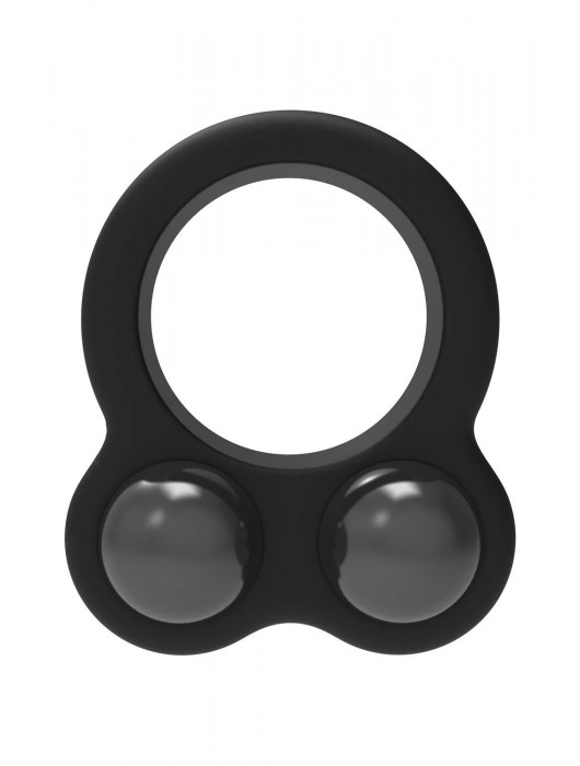 Черное эрекционное кольцо с утяжелителями Cockring Dual Weight - Dream Toys - во Владикавказе купить с доставкой