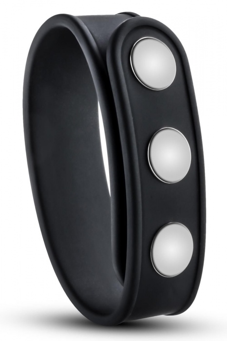 Черное эрекционное кольцо на кнопках - Blush Novelties - во Владикавказе купить с доставкой