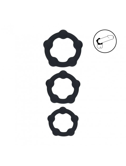Набор из 3 эрекционных колец Beaded Silicone Cockring Set - Shots Media BV - во Владикавказе купить с доставкой