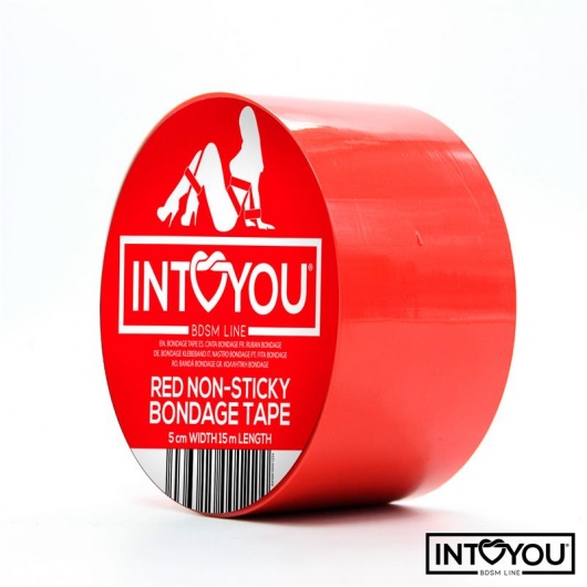 Красный скотч для фиксации Non-Sticky Bondage Tape - 15 м. - Intoyou - купить с доставкой во Владикавказе