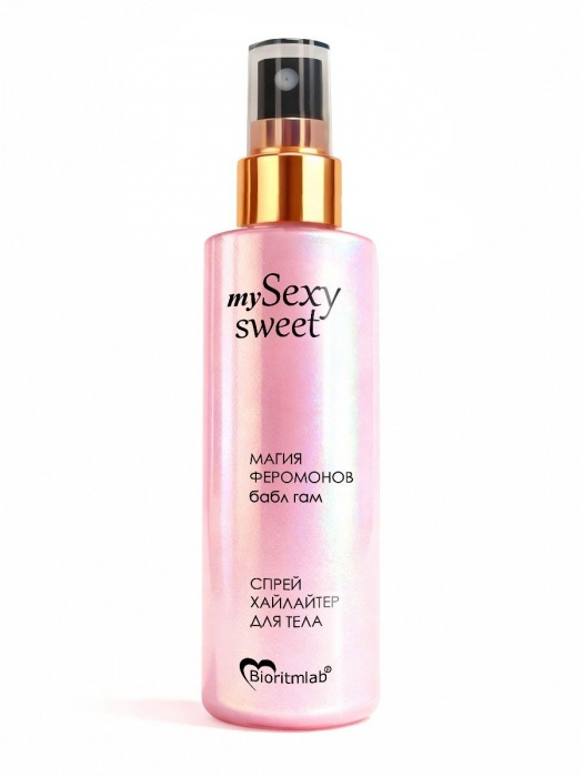 Спрей хайлайтер для тела Sexy Sweet с ароматом бабл-гам, шиммером и феромонами - 200 мл. -  - Магазин феромонов во Владикавказе