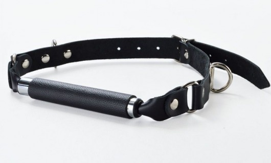 Чёрный кляп-трензель на кожаных ремешках с застёжкой - Sitabella - купить с доставкой во Владикавказе