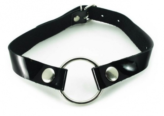 Кляп с кольцом и лаковым ремешком - БДСМ Арсенал - купить с доставкой во Владикавказе