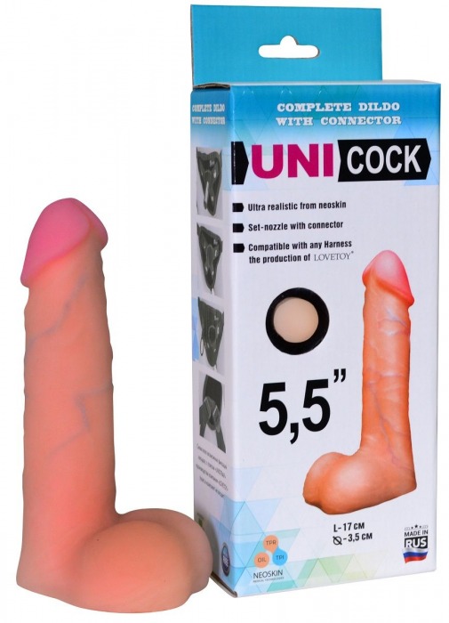 Фаллическая насадка Харнесс UNICOCK 5,5  - 17 см. - LOVETOY (А-Полимер) - купить с доставкой во Владикавказе