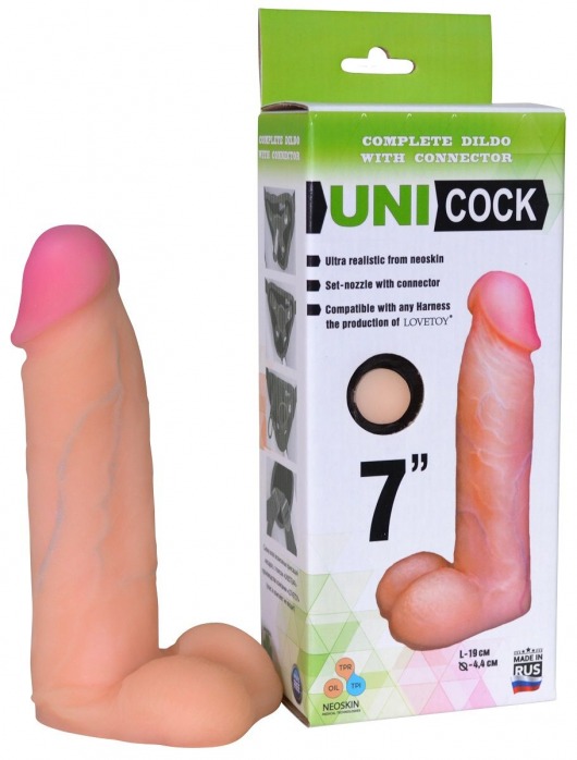 Фаллическая насадка Харнесс UNICOCK 7  - 19 см. - LOVETOY (А-Полимер) - купить с доставкой во Владикавказе